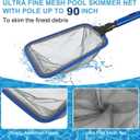 Pool Cleaning Kit, 14.5'' Pool Brush Head & Ultra Fine Mesh Pool Skimmer Net with Pole, Aluminum Frame Pool Net Skimmer & Pool Brush with Pole,Pool Net & Pool Brushes for Cleaning Pool Walls with Pole