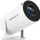 Mini Portable Projector 4K WiFi 6 BT 5.2 Upgraded Portable Projector Full HD Supported for Phone /PC /TV /HDMI /PS5 /Laptop Auto Keystone Home Theater 180° Rotation [Built-in App] White