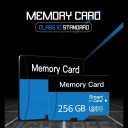 TF SD Card 256GB with Adapter, High Speed Memory Card, UHS-I C10 A1 Memory TF Card for Tablet/Mobile Phone/Camera/Car Audio/Game Console (Blue 256GB)