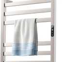 Towel Warmer Brushed Heated Towel Rack for Bathroom Wall Mounted Electric Towel Dryer Rack with Temperature Control and 24 Timer Plug-in/Hardwired