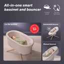Elvie Rise Smart Baby Bouncer - App Controled Soothing Motion, Crib