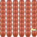 Gejoy 48 Pcs Cantaritos de Barro 3oz Mini Mexican Clay Shot Glasses for Tequila, Margaritas, Mojitos Handmade Pottery Cups for Taco Tuesday Fiesta Bar Party Decor(48 Pcs) (Red)