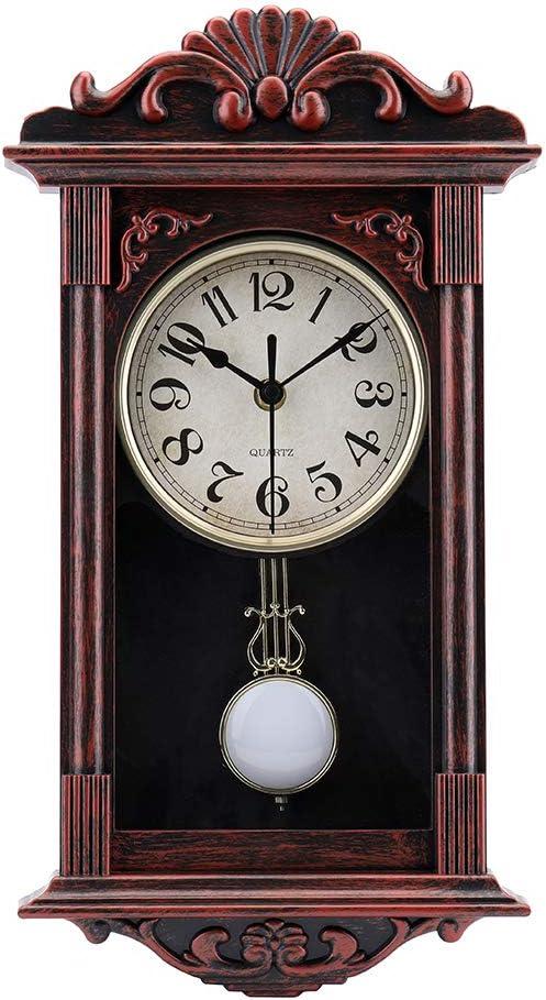 jomparis Pendulum Wall Clock Gifts for Dad,Dad Gifts for Christmas Retro Quartz Decorative Battery Operated Wall Clock for Living Room, Office, Home Decor(16 Inch, Bronze)