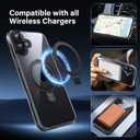 Magnetic Case for iPhone 16 Plus - [Built-in Invisible Stand] [Compatible with MagSafe] [Military Grade Drop Protection] Anti-Yellowing Hard Back Silicone Edge Cover, 6.7", Clear Black
