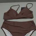 ZAFUL Women High Waisted Bikini Sets Two Piece Swimsuit Push Up Twist Front Ruched Bathing Suit, Large