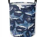 Laundry Basket Whale Shark Collapsible Laundry Hamper with Handles Clothes Storage Bin for Household Bedroom Bathroom College Dorms