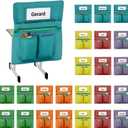 24 Pack Chair Pockets for Classrooms, 20 x 17 Inch Classroom Chair Pockets with Name Slots and Tags, Chair Pockets for Kindergarten, School, Home, Office (6 Bright Color) (Large)