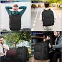 Travel Backpack for Women, 52L Carry On Backpack, Extra Large Expandable Travel Bag, 18.4 Inch TSA Flight Approved Luggage Business Daypack with USB, Teacher Traveling Rucksack, Black