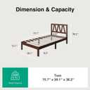 Novilla 12inch Twin Bed Frame Wooden Twin Size Bed Frame, Solid Wood Twin Size Bed Frame with Headboard No Box Spring Needed, Easy Assembly, Walnut