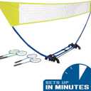 EastPoint Easy Setup Badminton Set - 5 ft Net, 4 Rackets, 2 Shuttlecocks - Quick Setup Net for Backyard Games - Steel Shaft Badminton Rackets for Family Games - Durable Shuttlecocks for Outdoor Sports