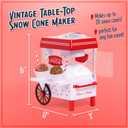 Nostalgia Coca-Cola Snow Cone Machine Retro Table-Top Snow Cone Maker with Stainless Steel Blades Slushie Machine Includes 2 Reusable Plastic Cups & Ice Scoop, Makes 20 Icy Treats - White & Red