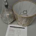 Elegant Designs LT1050-CLR Buoy Rope Nautical Netted Coastal Ocean Sea Glass Table Lamp with Burlap Fabric Shade, Clear