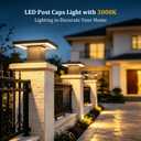 Outdoor Post Lights Modern 3000K LED Column Caps Lights Waterproof Outside Housing Pillar Lights Hard Wired Landscape Pathway Lamp Fence Deck Caps Lanterns For Gate Mailbox Pier Pedestal Lighting, 25CM