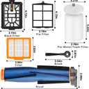 Replacement for Shark AV2501AE RV2502AE AV2501S AV2511AE RV2610WA RV2610WD AV2610WA RV2820AE AI Robot VacuumAccessories Kit Includes Master Brush, Master Filter, Strainer, Foam Filter, Side Brush