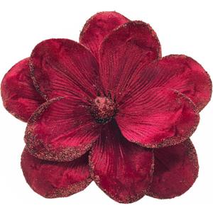 M2cbridge Christmas Velvet Flower Magnolia Flowers Artificial Poinsettia Stems Wedding Party Decor,4PCS (Burgundy)