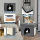 BRIAN & DANY Cat Beds for Indoor Cats,Large Cat Cave House for Kitten with Scratch Board & Ball, 17.7 x 14.8 x 15 inches, Gray (Large)