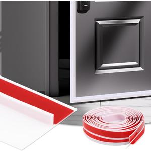 480" x 1.97" T-Shaped Shower Door Draft Stopper, Self-Adhesive Seal Strip Weather Stripping for Doors & Windows Gaps, White