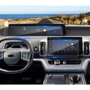2025 2026 Expedition Screen Protector for Ford Expedition (Active/Tremor/Platinum/King Ranch/Max) (13.2In Navi+24In Dash), 9H Tempered Glass 2025 Expedition Accessories Anti-Scratch&HD Transparent