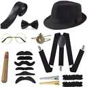 1920s Men Accessories Set Roaring 20s Costume Retro Gatsby Gangster Grandpa Accessories Set