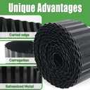 Quibbay Metal Corrugated Garden Edging, 4" x 50Ft Landscape Edging for DIY Flower Beds, Flexible Bender Border for Lawn, Garden and Yard, Sturdy Galvanized Garden Edging, Black