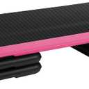Step Aerobic Platform, Exercise Step with levels Adjustable Height, Stackable Risers, Fitness Training Workout Stepper for Home Gym, Cardio Strength, Multiple Size & Color (Pink)