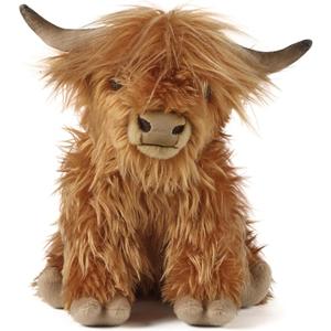 Living Nature Highland Cow Brown Stuffed Animal | Farm Toy | Soft Toy for Kids | Naturli Eco-Friendly Plush | 9 Inches