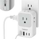 USB C Charger Block 20W, TESSAN PD Fast Charging Adapter with Foldable Plug, 1875W Power Outlet Extender(4 AC and 4 USB) for Cruise, Home, Office, Dorm (Grey)