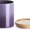 Sweejar Ceramic Food Storage Jar, Stackable Kitchen Canisters, Containers with Airtight Seal Wooden Lid for Serving Ground Coffee, Tea, Sugar, Salt and More - 16 Fl Oz (Gradient Purple)
