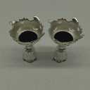 Taper Candle Holders With Deluxe Engraved Design, Set of 2 Premium Metal Silver Candlestick Holders