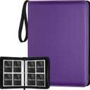GERMUN 4 Pocket Card Binder, Premium Zip Trading Card Binder, 400 Double Sided Pocket PU Card Collection Binder, Collector Card Album, Card Folder for MTG, TCG, Sports Cards, Game Cards (Purple)