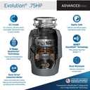 InSinkErator EVOLUTION 0.75HP 3/4 HP, Advanced Series EZ Connect Continuous Feed Food Waste Garbage Disposal, Gray