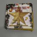 Christmas Tree Star Topper, 8" Gold Xmas Star Tree Decorations, 3D Shatterproof Bethlehem Star Tree Topper Decorations, Waterproof Christmas Tree Topper Decor for Holiday Home Outdoor Ornament