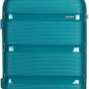 Kono Carry On Luggage Hard Shell Travel Trolley 4 Spinner Wheels Lightweight Polypropylene Suitcase with TSA Lock (Carry-On 21-Inch, Turquoise)