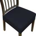 Stretch Seat Covers for Dining Room Chairs Set of 6,Dining Chair Covers, Kitchen Chair Covers,Removable Washble Dining Room Chair Seat Cover,Chair Slipcovers Protector (Black)
