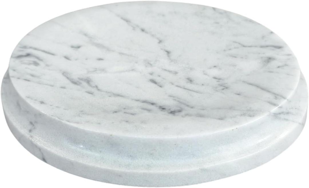 Oval Natural Marble Soap Dish, Carrara White Stone Jewelry Dish 5 Inch, Bathroom Shower Soap Holder, Modern Sponge Holder, Bar Soap Saver Tray, Kitchen, Easy to Clean