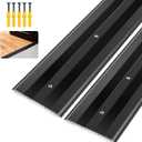 Raytano 2Pack 36"L 5"W 0.25"H Extra-Sturdy Aluminum Door Threshold Strip, Thicken Floor Transition Strip for Commercial and High Traffic Places, Size 36in×5in×0.25in (Black)