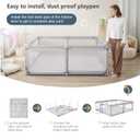 Foldable Baby Playpen with Double Door, 79"×71" Extra Large Playpen for Babies and Toddler,Play Yard with Breathable Mesh, Baby Fence Play Area for Indoor & Outdoor,Grey