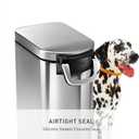 simplehuman 35 Liter, 40 lb / 18.1 kg X-Large Pet Food Storage Container for Dog Food, Cat Food, and Bird Feed, Brushed Stainless Steel