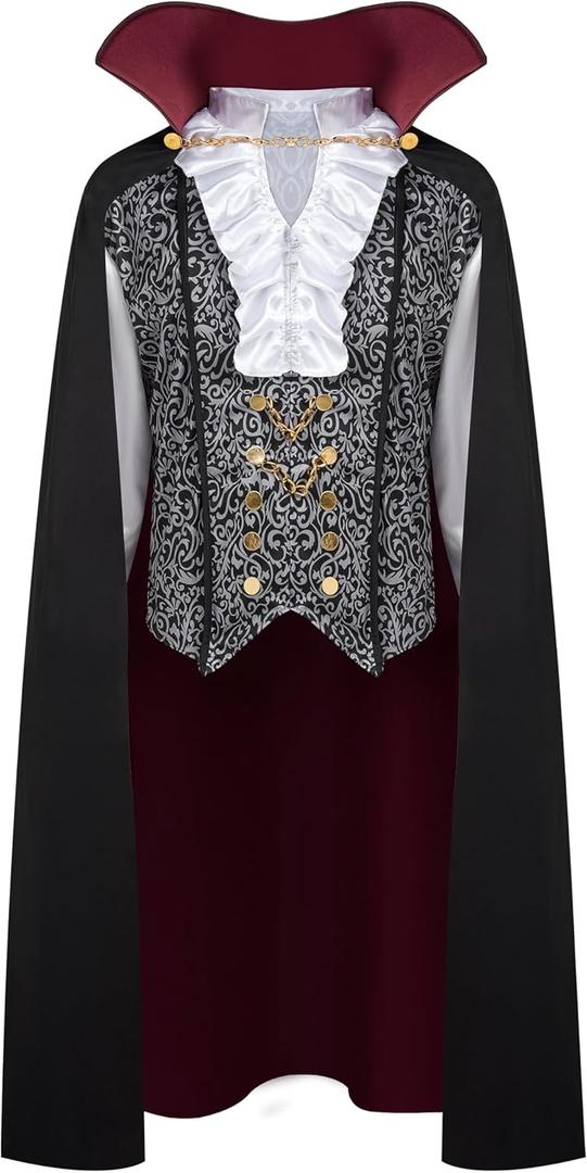 Spooktacular Creations Halloween Men Vampire Costume, Halloween Men's Vampire Cape, Dracula Costume Men (X-Large)