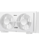 HOLMES 9" Twin Digital Window Fan, Reversible Airflow Blades, In/Out Exchange, 3 Speeds, Built-In Extender Panels, Ideal for Home, Bedroom or Office, Remote Control, White