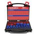 Thread Checker, 60pcs Nut and Bolt Thread Checker, 30 Inch & 30 Metric Box Set Thread Gauge, Thread Checker Standard and Metric Suitable for Size Checker of Bolts or Nuts in Narrow Areas (Red)