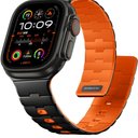 Magnetic Silicone Watchband Compatible with Apple Watch Band 44mm 45mm 46mm 49mm 42mm for Men Women, Strong Magnet Sport Strap for iWatch Series 10 9 Ultra SE 2 8 7 6 5 4 3 1