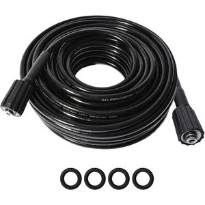 25FT High Pressure Washer Extension Hose 1/4" inch M22-14mm/15mm Fittings Kink Resistant Power Washer Replacement Hose For Most Brand 5800PSI