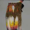 LWINGFLYER Feather Headdress - Native American Indian Style Headwear 15.53-17.71inch (Brown)