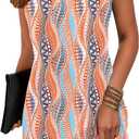 ETCYY Summer Dresses for Women 2025 Vacation Beach Cover Ups Swimsuit Sleeveless Sundresses Casual Loose Tank Sun Dresses, Striped Orange, Large