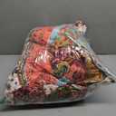 Boho Style Queen Quilt Set Reversible Bohemian Floral Strip Quilt Beddding Set, Soft and Lightweight Bedspread for All Season, Full Size Bed Coverlet with 2 Matching Pillow Shams (3 Pieces)