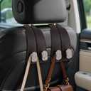 2 x 2Pcs Headrest Hooks for Car Seat Back Storage Black Car Hooks | Double Metal Hooks, Universal Purse Hook, Hidden Car Seat Hooks, No Tool Installation, for Purses, Handbags, Bags