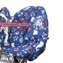 Shopping Cart Cover for Baby- 2-in-1 - Foldable Portable Seat with Bag for Infant to Toddler - Compatible with Grocery Cart Seat and High Chair (Blue Whale)
