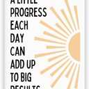 Motivational Phrases Wall Art Prints Inspirational Wall Decor A Little Progress Each Day Can Add Up To Big Results Progress Quote Poster for Living Room Office Classroom Decor 8x12in Unframed