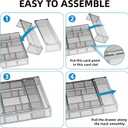 Marbrasse Expandable Desk Drawer Organizer, Mesh Tray with 10 Adjustable Compartments, Desk Organizers for Office Supplies, Makeup & Vanity (Expandable-Silver)